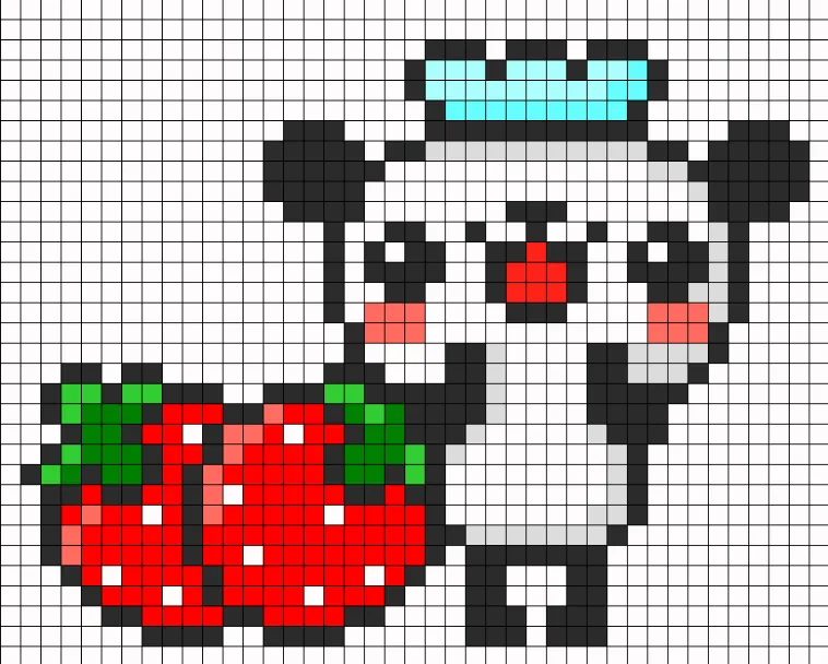 Panda z koralików do prasowania – Słodka panda kucharz