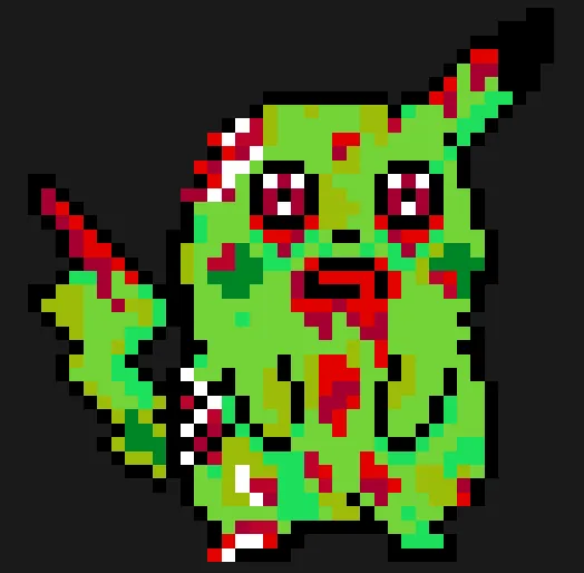 Pikachu z koralików do prasowania – Zombie Pikachu