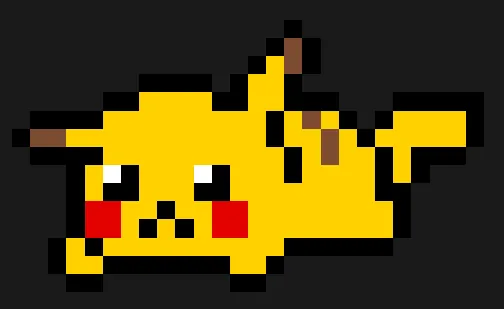 Pikachu z koralików do prasowania – Leżący Pikachu