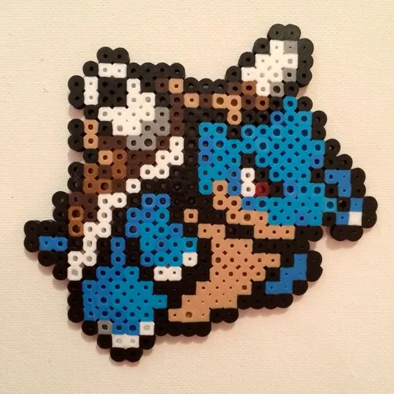 Blastoise z koralików do prasowania – inspiracja 9