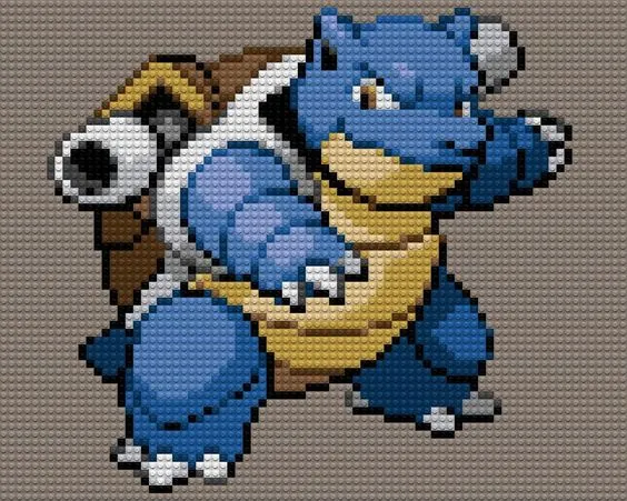 Blastoise z koralików do prasowania – inspiracja 17