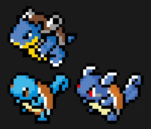 Blastoise z koralików do prasowania – Squirtle, Wartortle i Blastoise