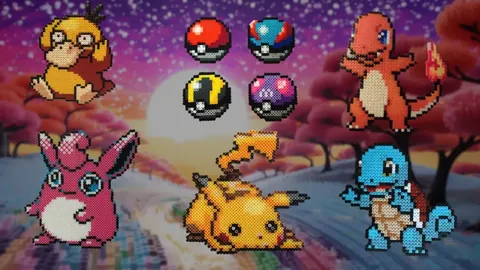 Pokémon z koralików do prasowania