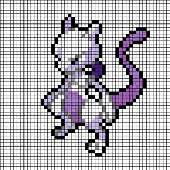 Pokémon z koralików do prasowania – Mewtwo