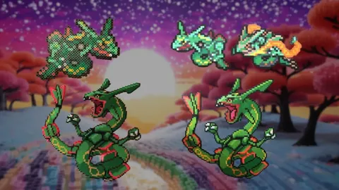 Rayquaza z koralików do prasowania