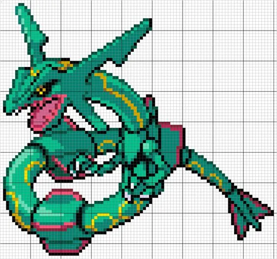 Rayquaza z koralików do prasowania – inspiracja 6