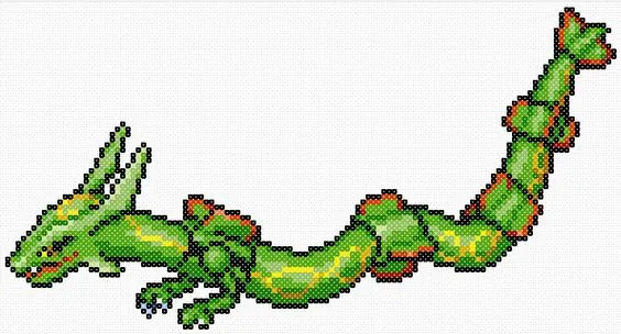 Rayquaza z koralików do prasowania – inspiracja 10