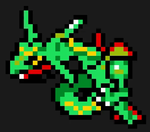 Rayquaza z koralików do prasowania – Rayquaza