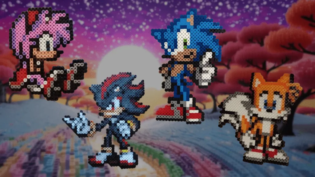 Sonic z koralików do prasowania