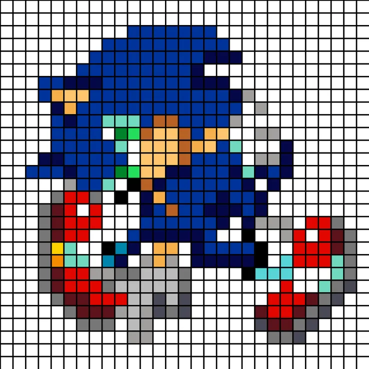 Sonic z koralików do prasowania – Sonic the Hedgehog
