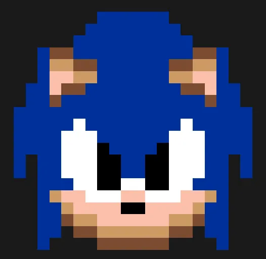 Sonic z koralików do prasowania – Sonic od przodu
