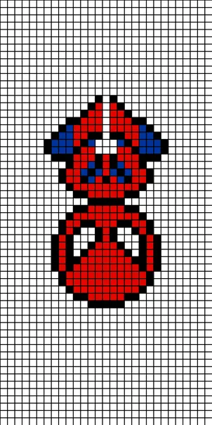 Spider-Man z koralików do prasowania – Spider-Man do góry nogami