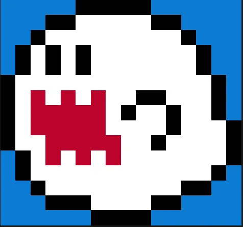 Duszki z koralików do prasowania – Duszek Boo z Mario