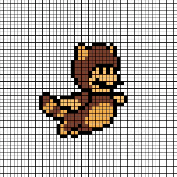 Super Mario z koralików do prasowania – Super Mario Tanooki