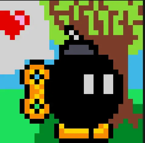 Super Mario z koralików do prasowania – Mario Bros – Bob-omb