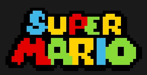 Super Mario z koralików do prasowania – Logo Super Mario