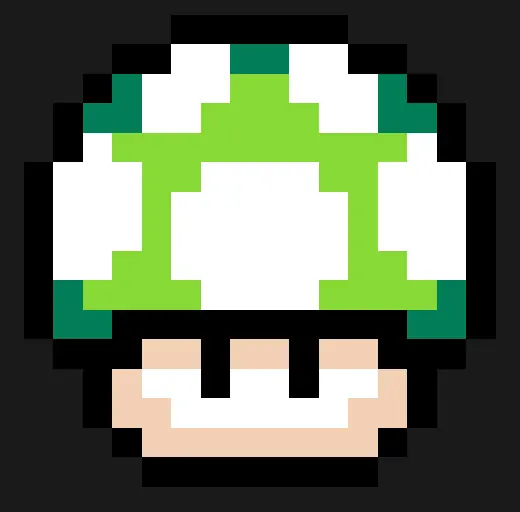 Super Mario z koralików do prasowania – Grzybek życia (1-Up) – Mario Bros