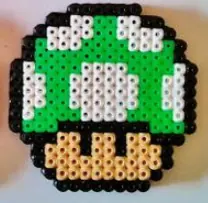 Super Mario z koralików do prasowania – Grzybek życia (1-Up) – Mario Bros