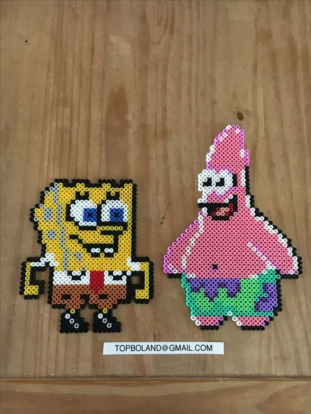 SpongeBob z koralików do prasowania – inspiracja 4