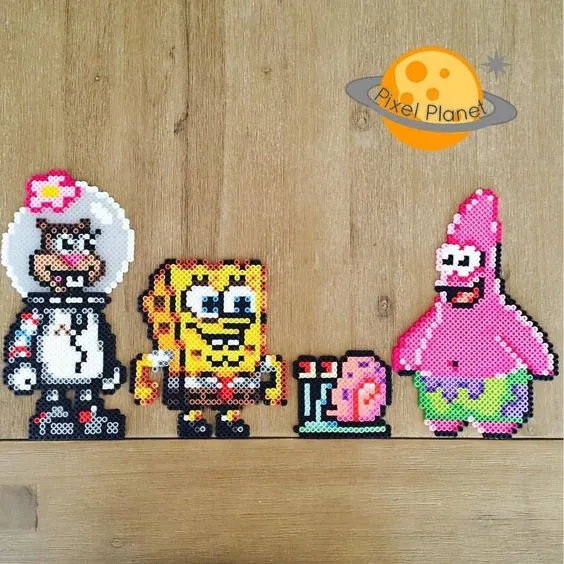 SpongeBob z koralików do prasowania – inspiracja 5