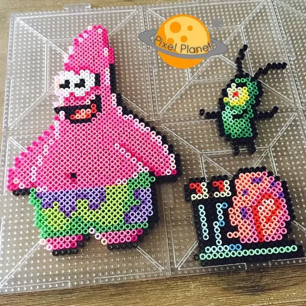 SpongeBob z koralików do prasowania – inspiracja 13