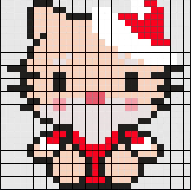 Mikołaj z koralików do prasowania – Hello Kitty jako Mikołaj