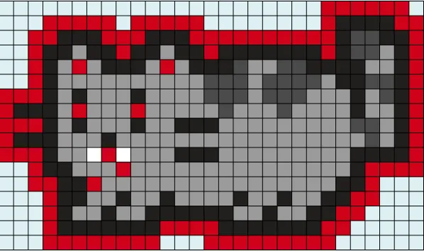 Wampir z koralików do prasowania – Pusheen wampir