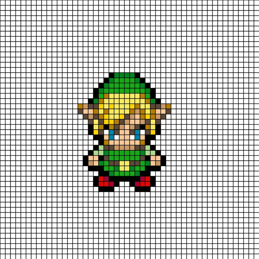 Zelda z koralików do prasowania – Link – Zelda