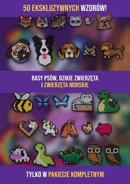Wzory zwierząt na koraliki do prasowania – Komplet
